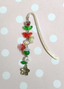 floral beaded Bookmark charm