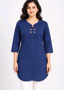 Stylish Blue Cotton Kurta