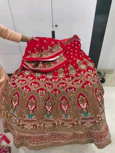 Exquisite Red Embroidered Lehenga Set