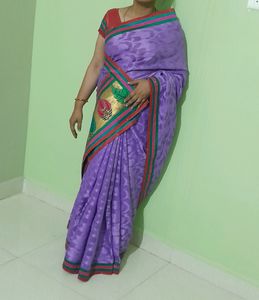 Purple Saree With Pink Blouse