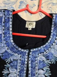 Beautiful Navy Blue Embroidered Kurta