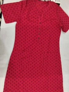 Charming Red Printed Kurta
