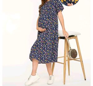Bella Mama Floral Printed Maternity Dress