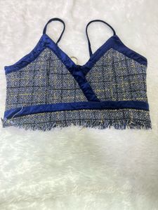 Stylish Tweed Crop Top