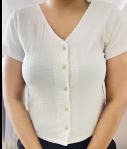 Classic White Button-Up Top