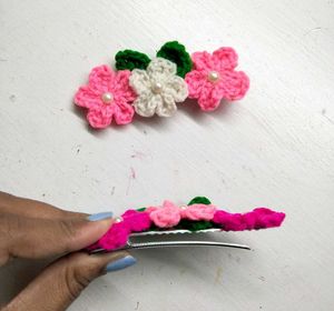 Handmade Crochet Flower Hair Clips