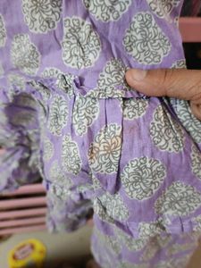 Purple Floral Print Dress