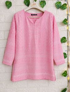 Pink Printed Kurti Top
