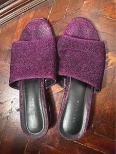 Sparkly Purple Slide Sandals