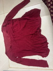 Cozy Red Long Sleeve Top