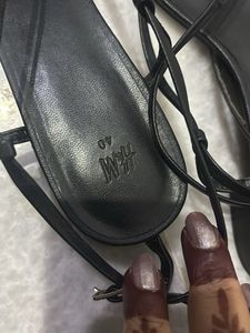 Stylish Black Strappy 1” heel Sandals