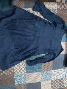 Blue Embroidered kurti