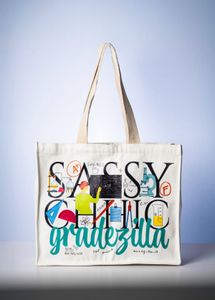 Hand-drawn thick cotton canvas tote bag