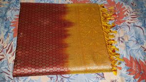 Elegant Red and Yellow Silk Saree