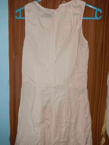 Beige Linen Ethnic Dress