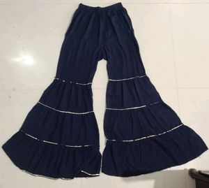 Cotton Navy Blue Sharara