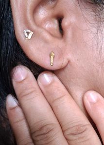 Charming Stud Earrings with Pink &amp; White Stones