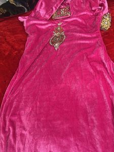 Pink Velvet Embellished suit