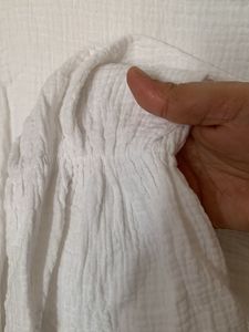 Muslin Flowy White Midi Dress