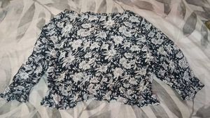 Chic Floral Print Peplum Top