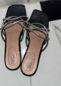 Sparkling Embellished Flat Sandals