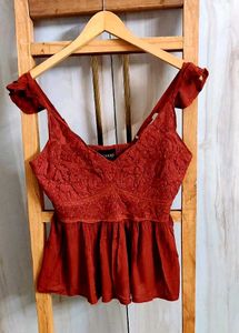 Chic Burnout Peplum Top size-30