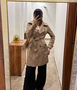 DOUBLE BREASTED TAN KHAKI  TRENCH COAT