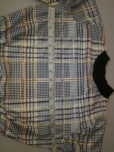 Checkered Long Sleeve Cropped Top