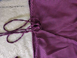 zara Chic Purple Checkered Crop Top