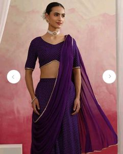Vibrant Purple Polka Dot Lehenga Choli Set