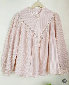 Chic Striped Button-Up Blouse