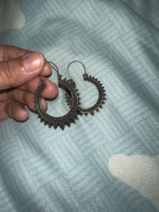 combo of 2  Oxidized Silver Jhumkas