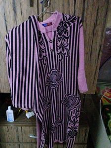 Floral Striped Knit Tunic Top