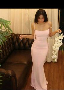 Pink Spaghetti Strap Maxi Dress
