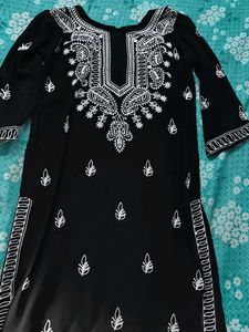 Elegant Black Kurti with Chikankari