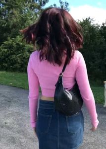 Pink Ribbed Crop Top (winter)