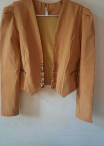Stylish Mustard Cropped Jacket