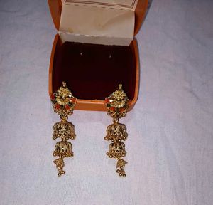Elegant Gold Jhumka Earrings