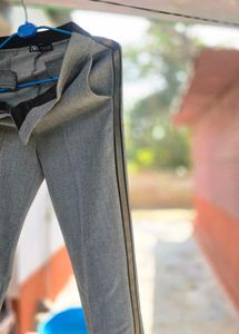 Gray Trousers with Black Stripe