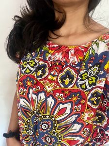 Multi Colour Cotton Kaftan Top