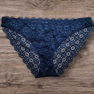 Navy Blue Lace Bikini Brief