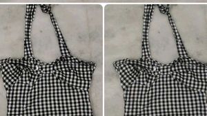 Gingham Ruffle Crop Top