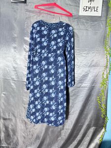 H&amp;M Navy Blue Floral Wrap Dress