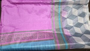 Elegant Pink Silk Saree without blouse