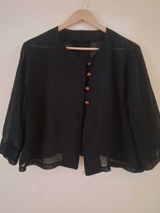 Chic Black Sheer Blouse