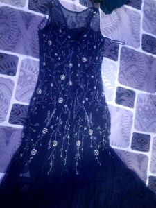 Elegant Navy Embellished Gown