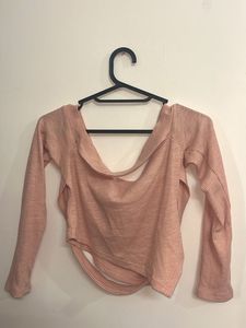 Pink Ribbed Off-Shoulder Top 🎀