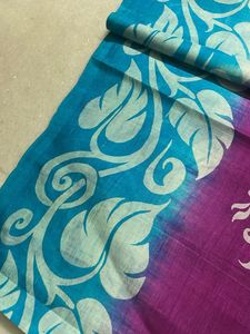 Blue &amp; Light Purple  Silk blend Saree