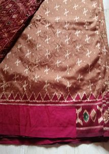 Maroon Embroidered Silk Saree