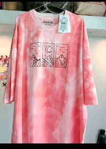Cute Pink Tie-Dye Graphic T-Shirt